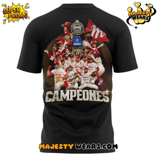Diablos Rojos del México LMB Bicampeones 2025 Black T-Shirt