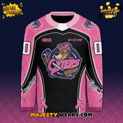 Erie Otters Pink in the Rink 2025 Custom Hockey Jersey