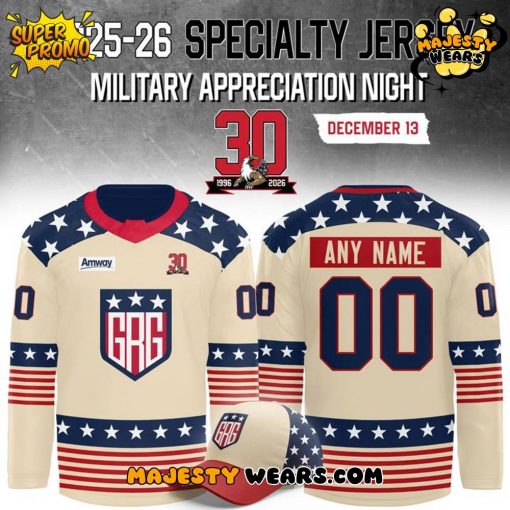 Grand Rapids Griffins 2025-26 Military Appreciation Night Custom Hockey Jersey