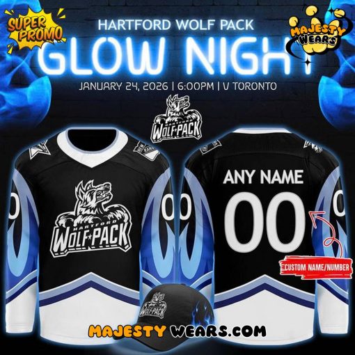Hartford Wolf Pack “Glow Night” 2025 Custom Hockey Jersey