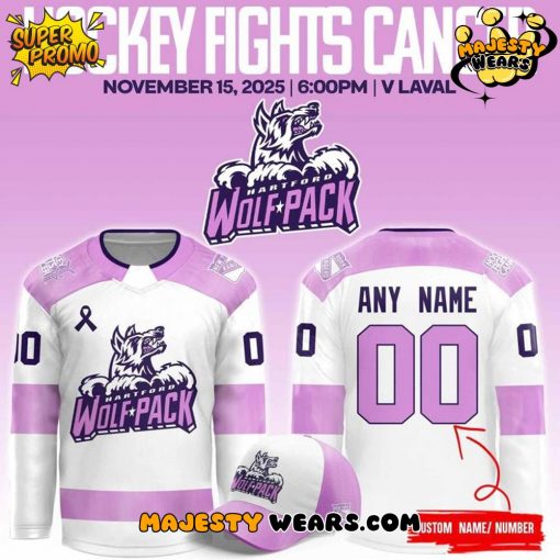 Hartford Wolf Pack “Hockey Fight Cancer” Custom Hockey Jersey