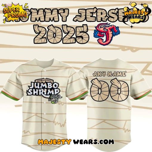 Jacksonville Jumbo Shrimp x Mummy Special Design Custom Baseball Jersey