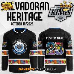 Los Angeles Kings x 2025 Salvadoran Heritage Custom Hockey Jersey