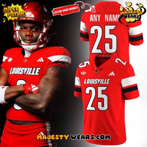 Louisville Cardinals Red Custom Football Jersey