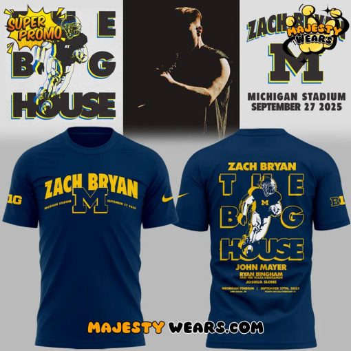 Michigan Wolverines x Zach Bryan “The Quittin’ Time Tour 2025” Michigan Stadium Shirt