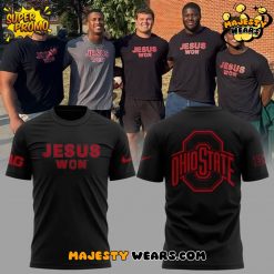 Ohio State Buckeyes JESUS WON Special Black Tee