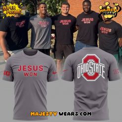 Ohio State Buckeyes JESUS WON Special Grey Tee