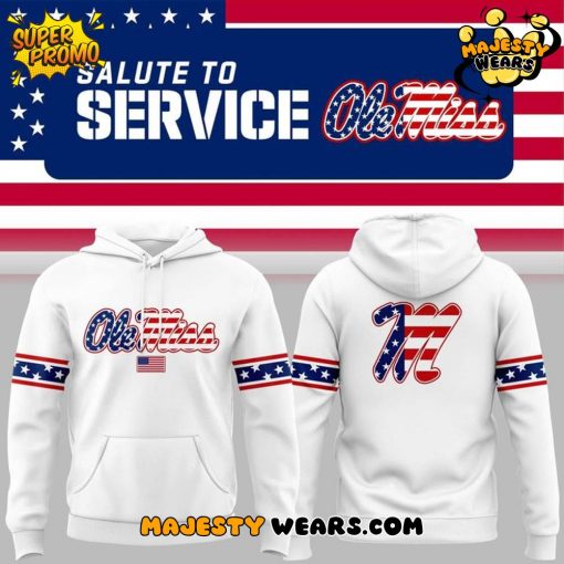 Ole Miss Rebels 2025 Military Appreciation Salute To Service Wordmark Hoodie