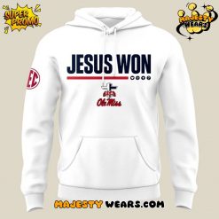 Ole Miss Rebels JESUS WON Special White Hoodie