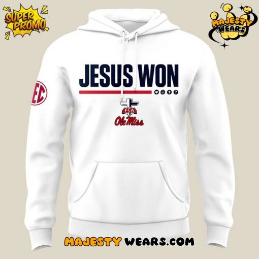 Ole Miss Rebels JESUS WON Special White Hoodie