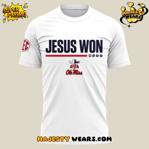 Ole Miss Rebels JESUS WON Special White Tee