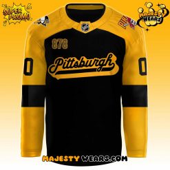 Pittsburgh Penguins x Pirates Night Custom Hockey Jersey