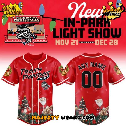 Rocket City Trash Pandas Christmas Light Night Custom Baseball Jersey