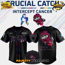 Rocket City Trash Pandas Crucial Catch Intercept Cancer 2025 Baseball Jersey