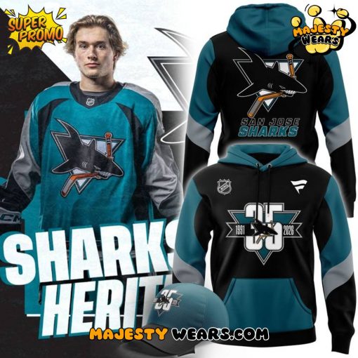 San Jose Sharks Heritage 2.0 Celebrate 35th Anniversary Season Special Hoodie