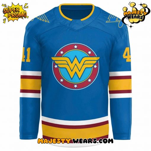 St. Louis Blues x Wonder Woman Night 2025 Custom Hockey Jersey