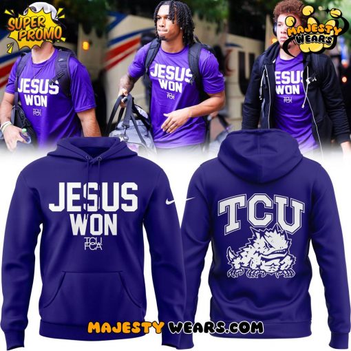 TCU Horned Frogs x Jesus Won Special Purple Hoodie
