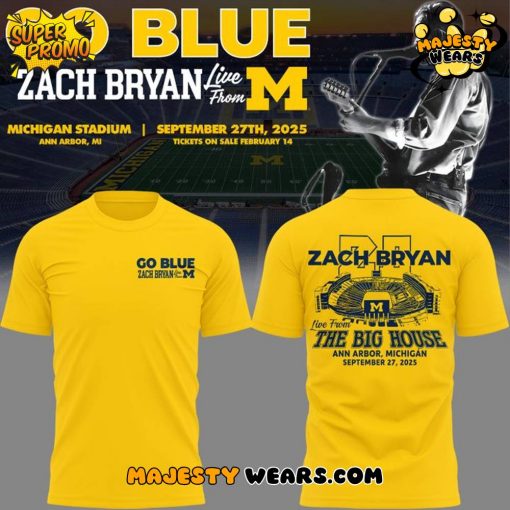 Zach Bryan x Michigan Wolverines Tour “The Big House” 2025 Special Tee