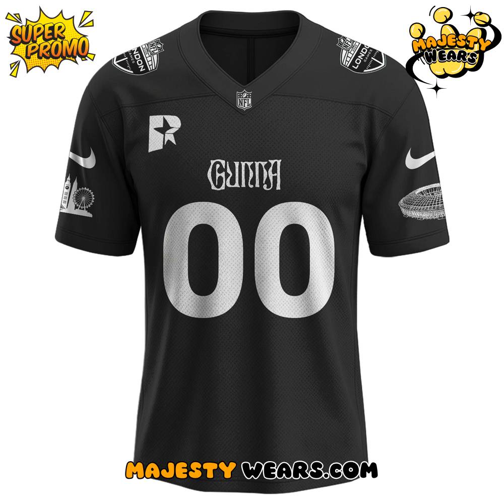 Aitch x NFL London Game Custom Football Jersey – Black Aitch x NFL London Game Custom Football Jersey – Black