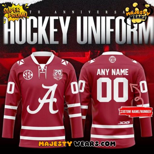 Alabama Crimson Tide 20th Anniversary Custom Hockey Jersey