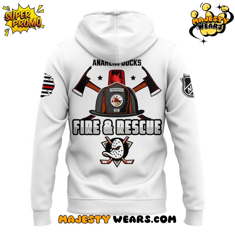 Anaheim Ducks 2025 Fire & Rescue Appreciation Night Special Hoodie Anaheim Ducks 2025 Fire & Rescue Appreciation Night Special Hoodie