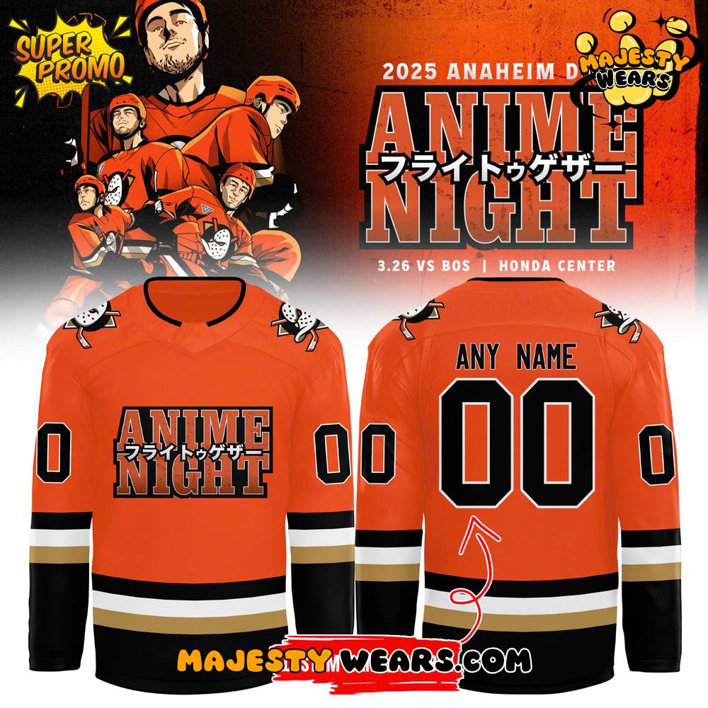 Anaheim Ducks Anime Night Custom Hockey Jersey Anaheim Ducks Anime Night Custom Hockey Jersey