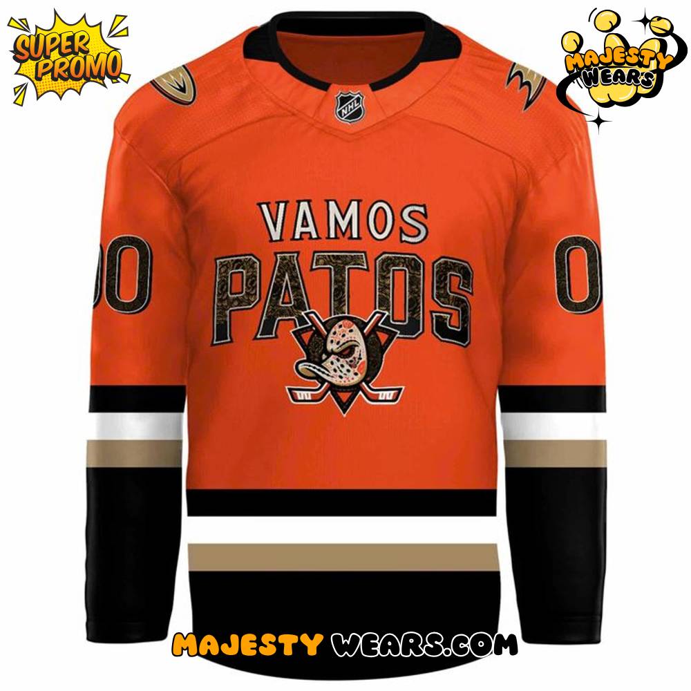 Anaheim Ducks Vamos Patos 2025 Custom Hockey Jersey Anaheim Ducks Vamos Patos 2025 Custom Hockey Jersey