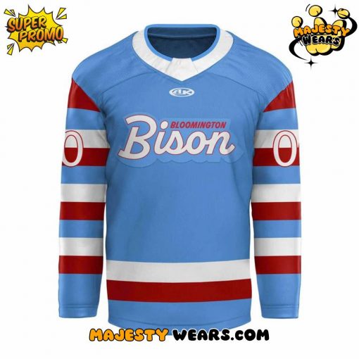 Bloomington Bison Blue Sweaters Custom Hockey Jersey