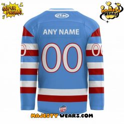 Bloomington Bison Blue Sweaters Custom Hockey Jersey