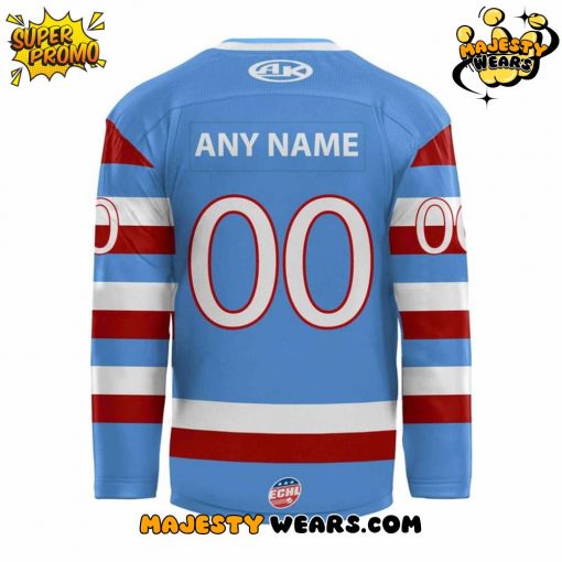 Bloomington Bison Blue Sweaters Custom Hockey Jersey