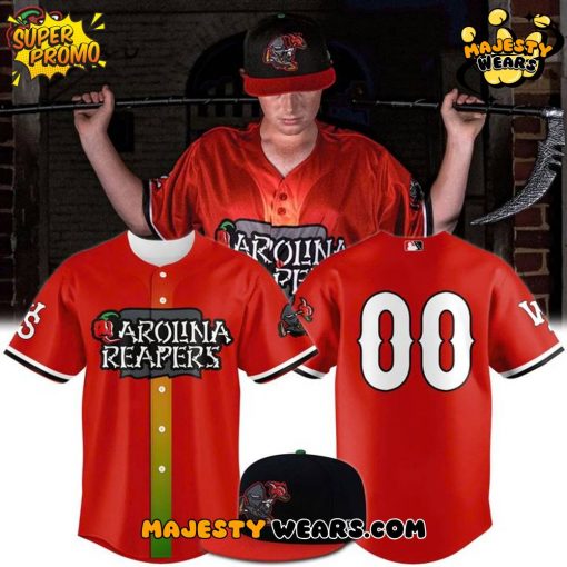 Carolina Reapers Red Wordmark Custom Baseball Jersey