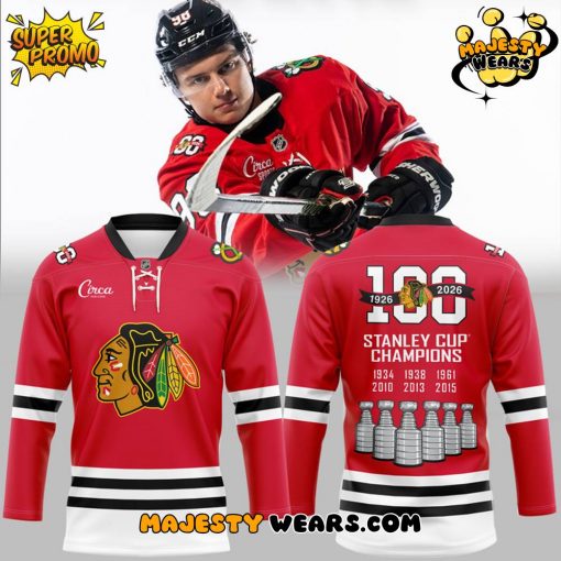 Chicago Blackhawks 100 Years Anniversary Special Hockey Jersey