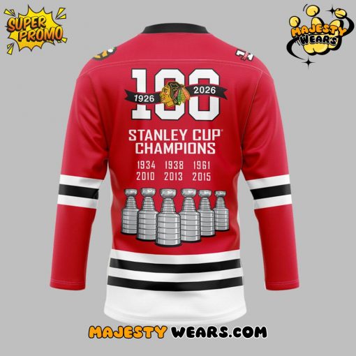 Chicago Blackhawks 100 Years Anniversary Special Hockey Jersey