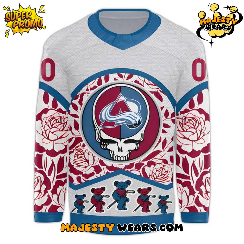 Colorado Avalanche x Grateful Dead Night Custom Hockey Jersey Colorado Avalanche x Grateful Dead Night Custom Hockey Jersey