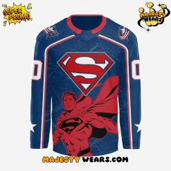 Columbus Blue Jackets 2025 Superman Hero Night Custom Hockey Jersey