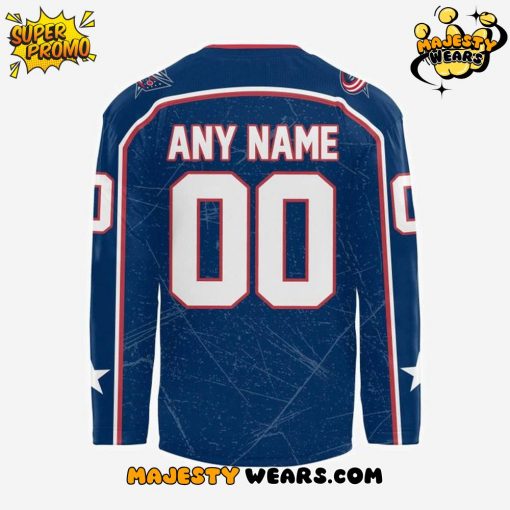 Columbus Blue Jackets 2025 Superman Hero Night Custom Hockey Jersey