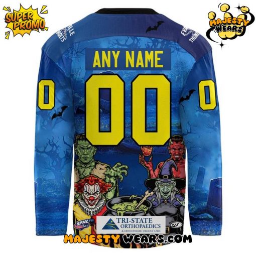 Evansville Thunderbolts “Happy Halloween” Custom Hockey Jersey