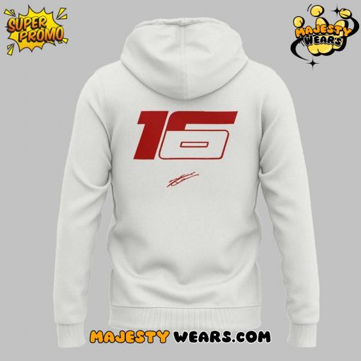 Ferrari F1 Charles Leclerc Signature White Hoodie – Limited Edition