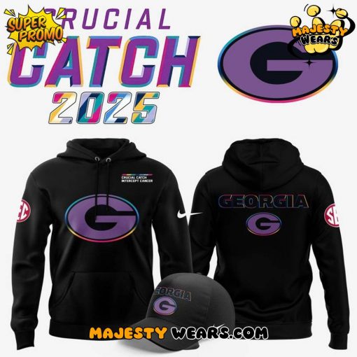 Georgia Bulldogs x Crucial Catch Intercept Cancer 2025 Special Hoodie
