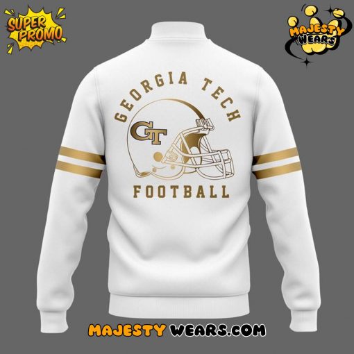 Georgia Tech Yellow Jackets Special New White Gold Baseball Jacket
