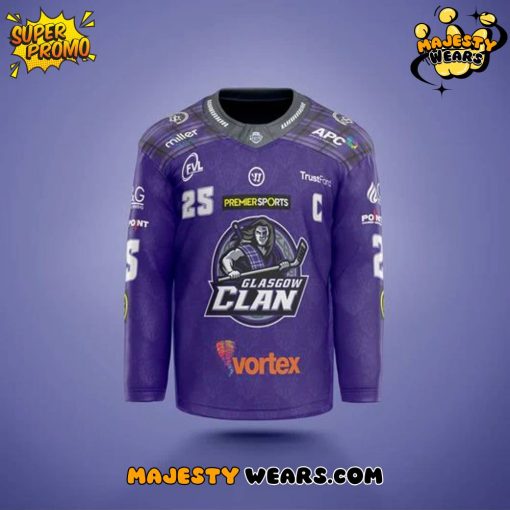 Glasgow Clan 2025/26 Pre-season Custom Hockey Jersey – Purple