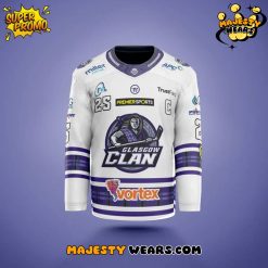 Glasgow Clan 2025/26 Pre-season Custom Hockey Jersey – White