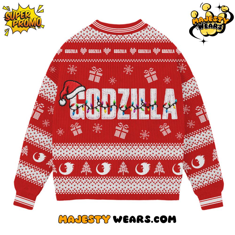 Godzilla Fa La La La Ugly Christmas Sweater Godzilla Fa La La La Ugly Christmas Sweater