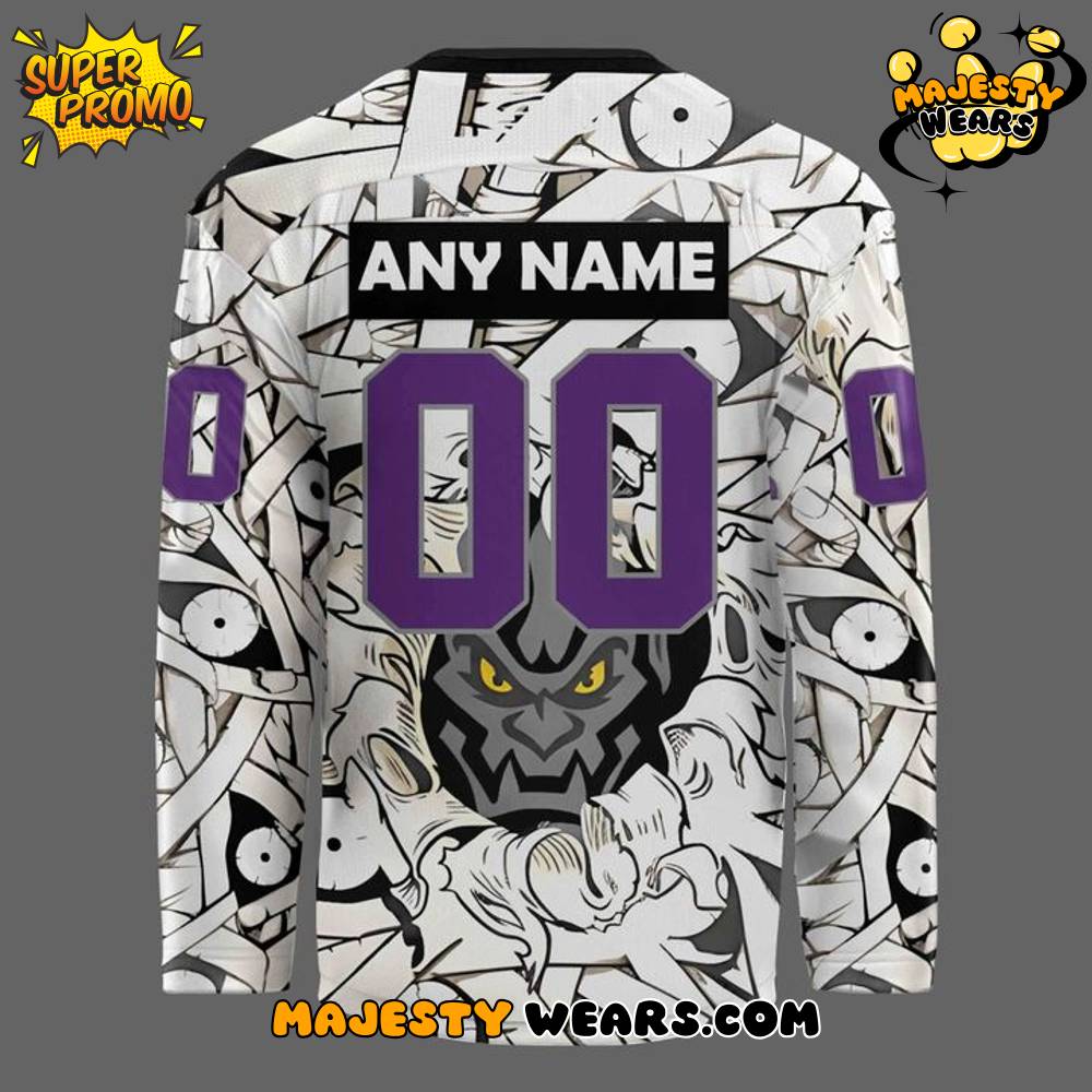 Greensboro Gargoyles BOO-tiful game-worn Monster Mash Custom Hockey Jersey Greensboro Gargoyles BOO-tiful game-worn Monster Mash Custom Hockey Jersey