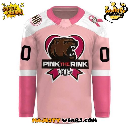 Hershey Bears 2025 Pink in the Rink Custom Hockey Jersey