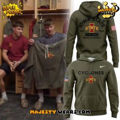 Iowa State Wrestling Veterans Day Special Green Hoodie