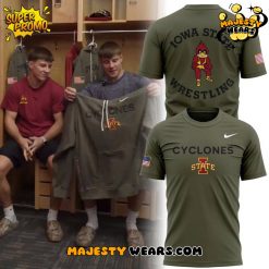 Iowa State Wrestling Veterans Day Special Green Shirt