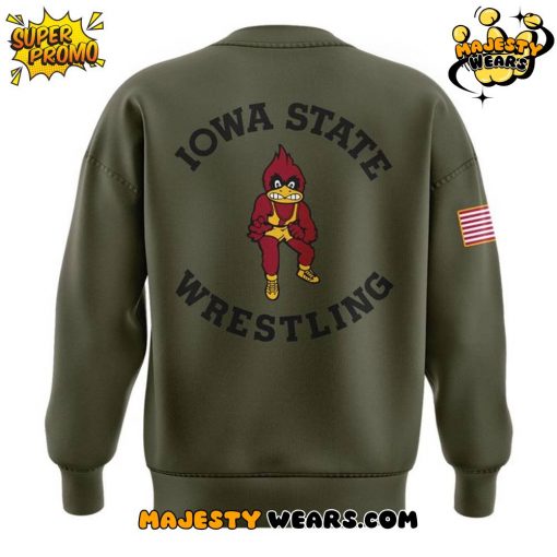 Iowa State Wrestling Veterans Day Special Green Sweatshirt