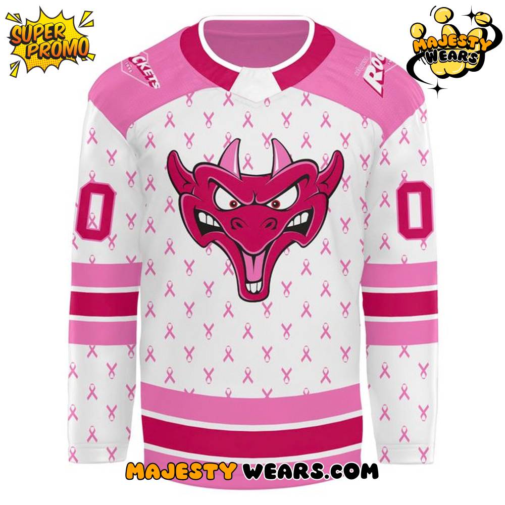Kelowna Rockets 2025 Canadian Cancer Night Custom Hockey Jersey Kelowna Rockets 2025 Canadian Cancer Night Custom Hockey Jersey