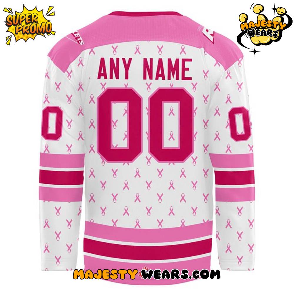 Kelowna Rockets 2025 Canadian Cancer Night Custom Hockey Jersey Kelowna Rockets 2025 Canadian Cancer Night Custom Hockey Jersey